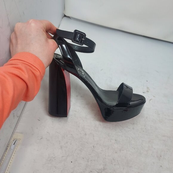 Christian Louboutin Movida Sabina Black Patent Platform Sandal - Picture 12 of 12